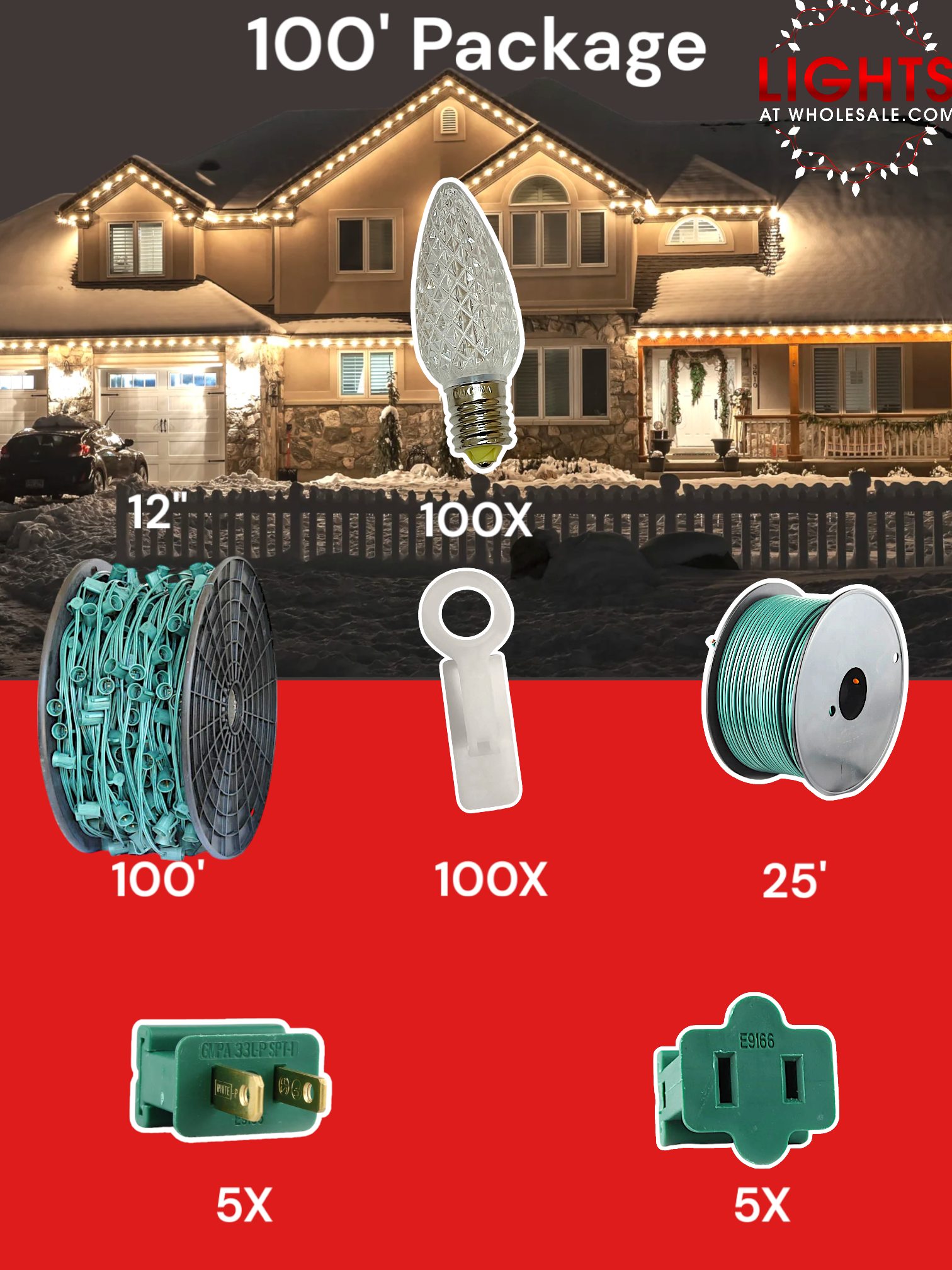 Personal Christmas Coll.［カセット］ C9 Christmas String Lights Outdoor - 25.7 Feet 20 LED
