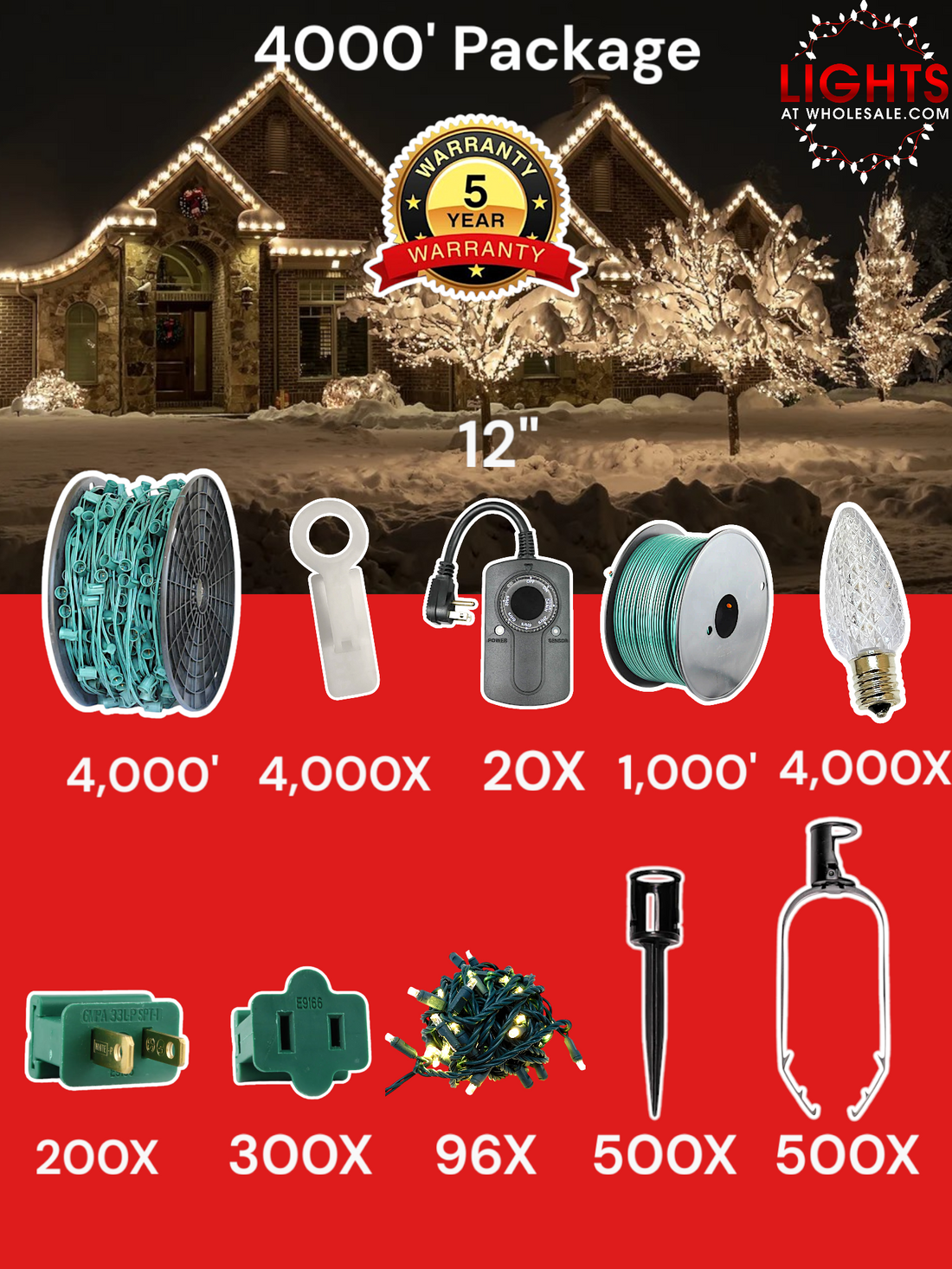C9 Commercial Elite Bulbs 4000' Contractor Pro Package