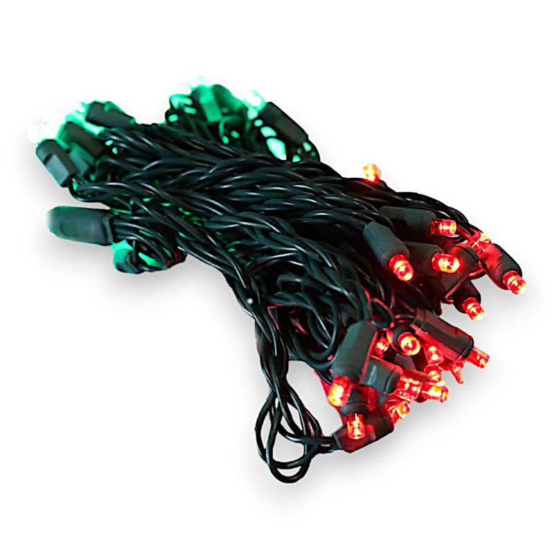 50L 6" Spacing Concave (CURVED IN) Red/Green LED Mini Light (Strand)