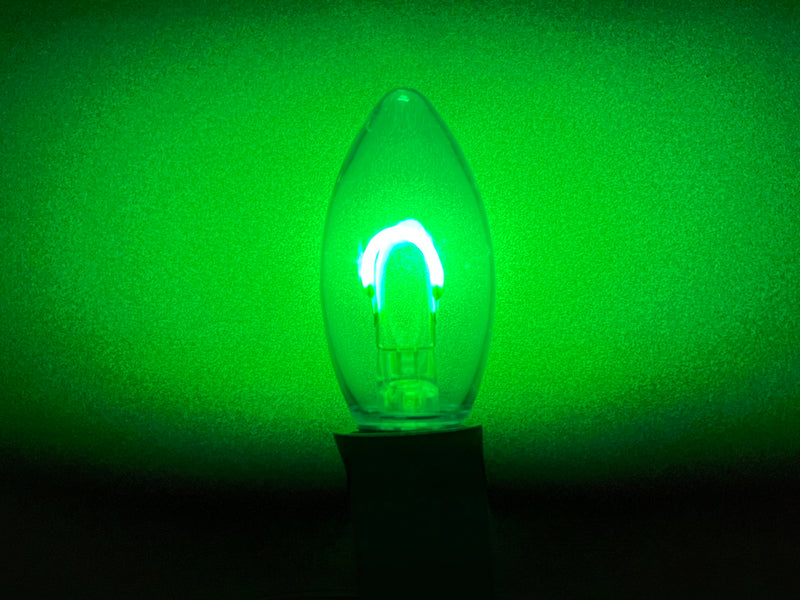 C9 LED Green U-Shape Filament Bulb