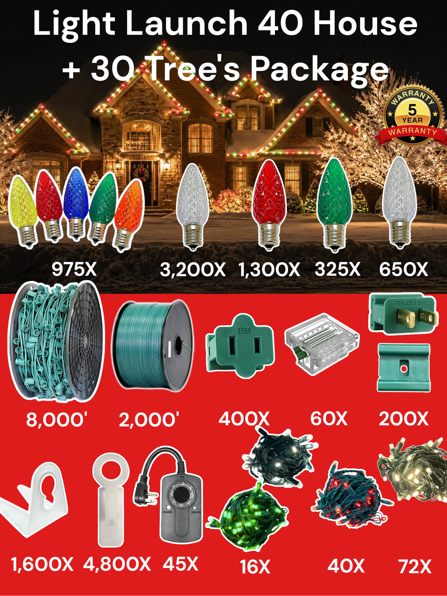 2000’ Contractor Christmas Light Installation Kit