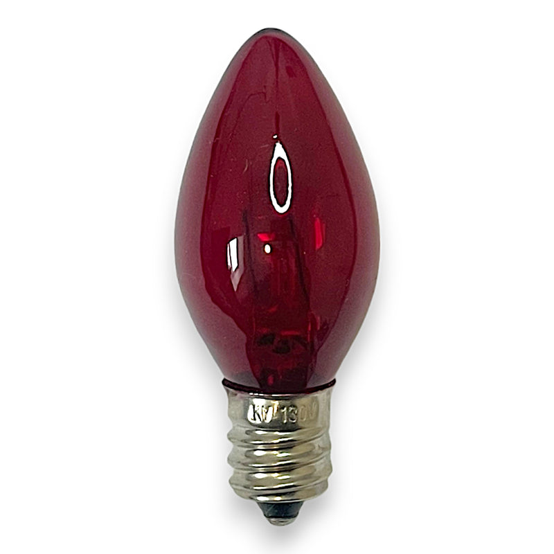 C7 Red Transparent Incandescent Bulb