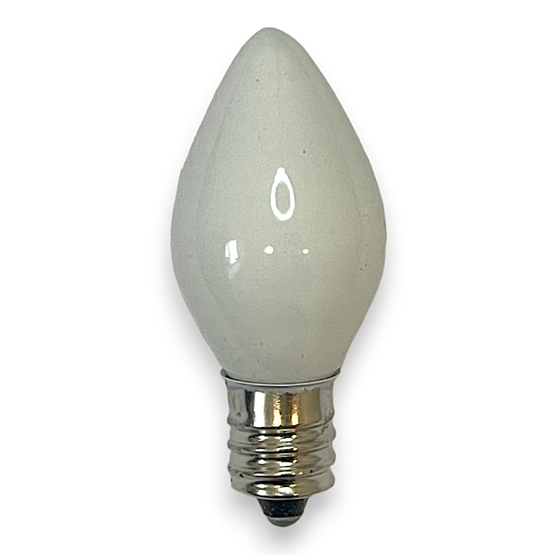 C7 White Opaque Incandescent Bulb