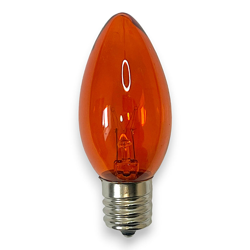 C9 Orange Transparent Incandescent Bulb