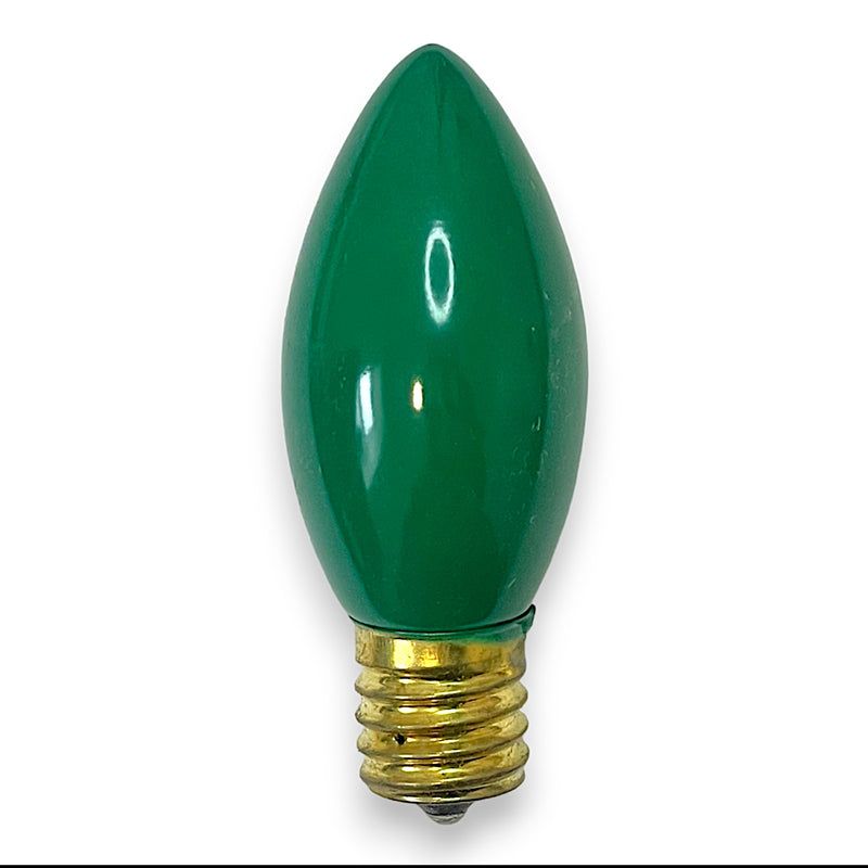 C9 Green Opaque Incandescent Bulb