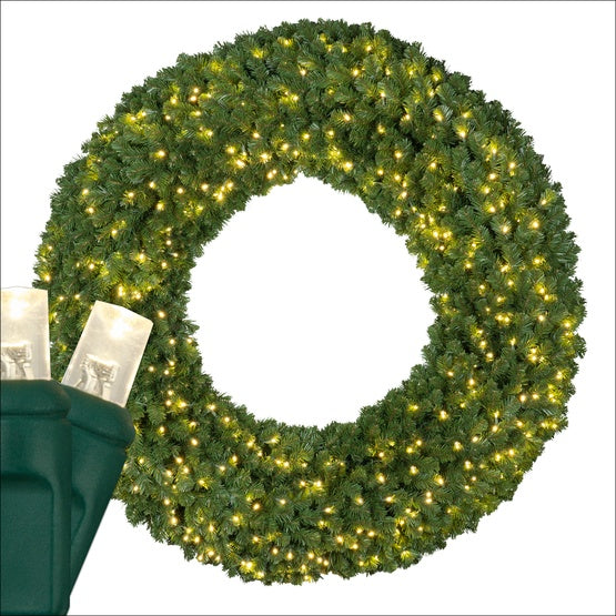 60" Sequoia Fir Wreath With 400 LED Lights - Warm White