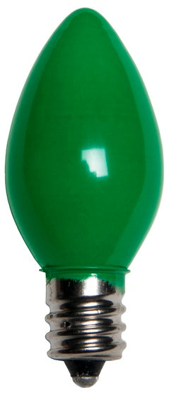C7 Green Opaque Incandescent Bulb