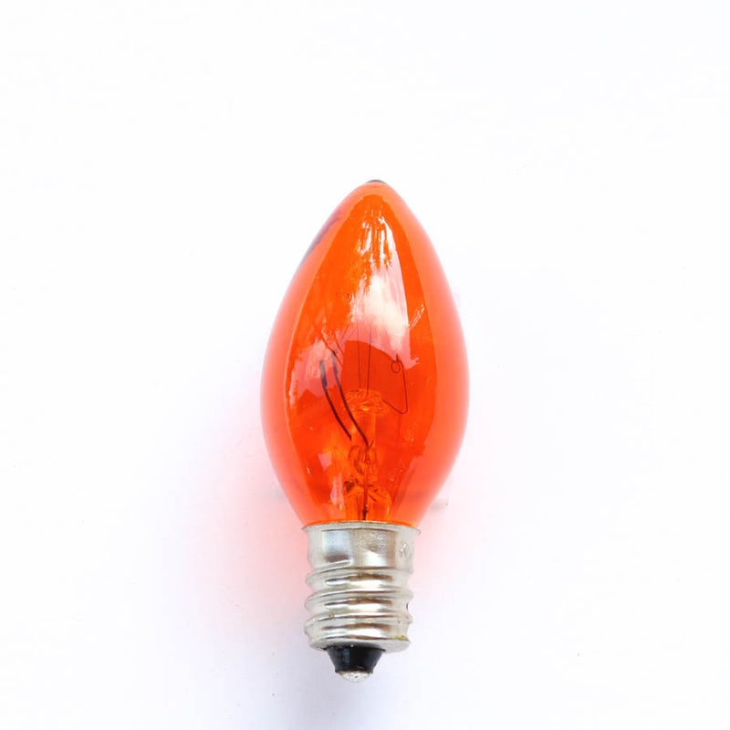 C7 Orange Transparent Incandescent Bulb