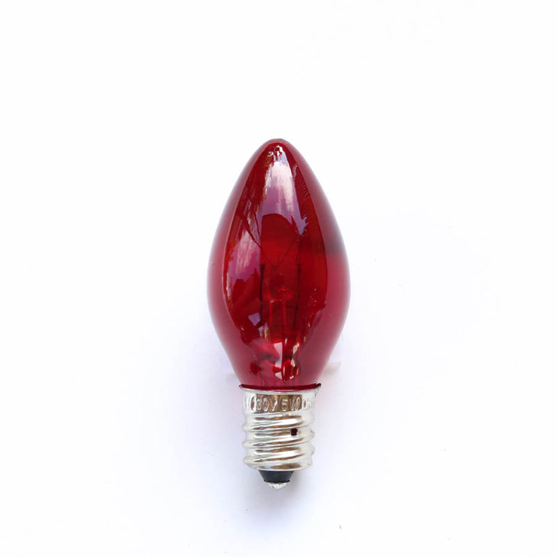 C7 Red Transparent Incandescent Bulb