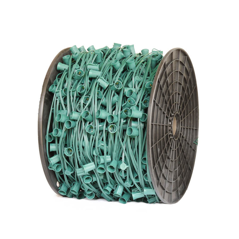 C9 1000′ 15" Spacing Green Socket Wire Spool