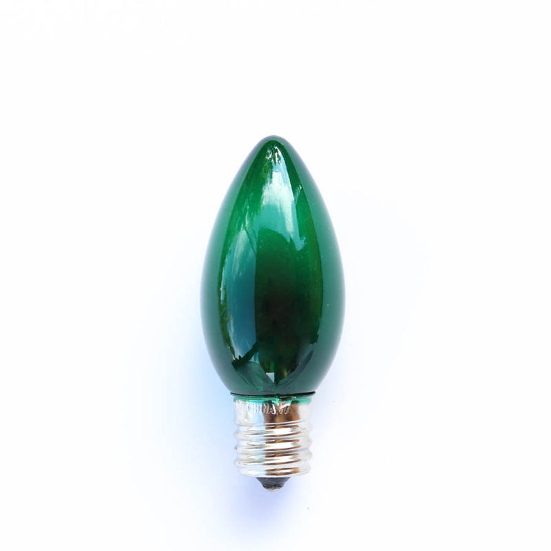 C9 Green Transparent Incandescent Bulb