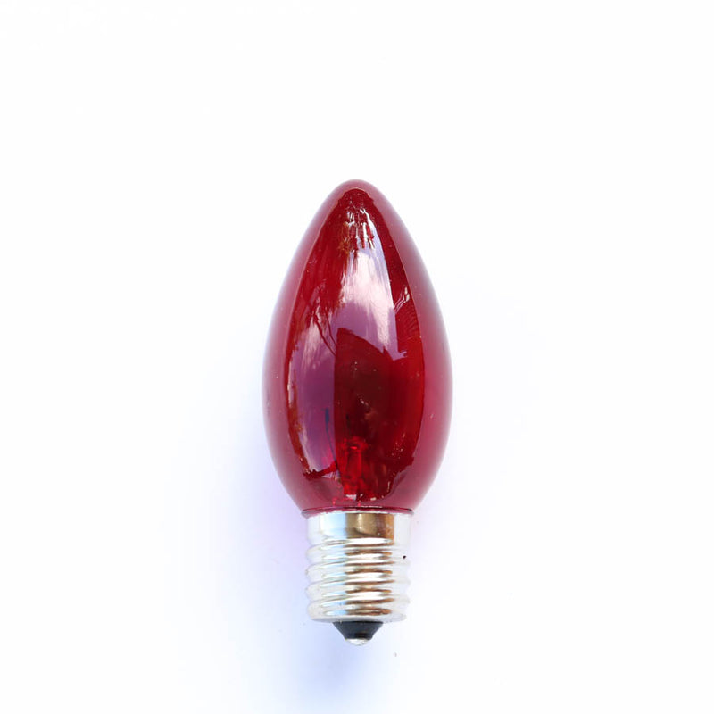 C9 Red Transparent Incandescent Bulb