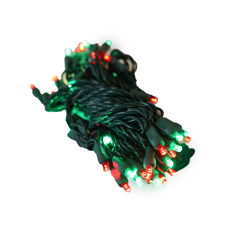 50L 6" Spacing Concave (Curved In) Christmas (R/R/G/G) LED Mini Lights