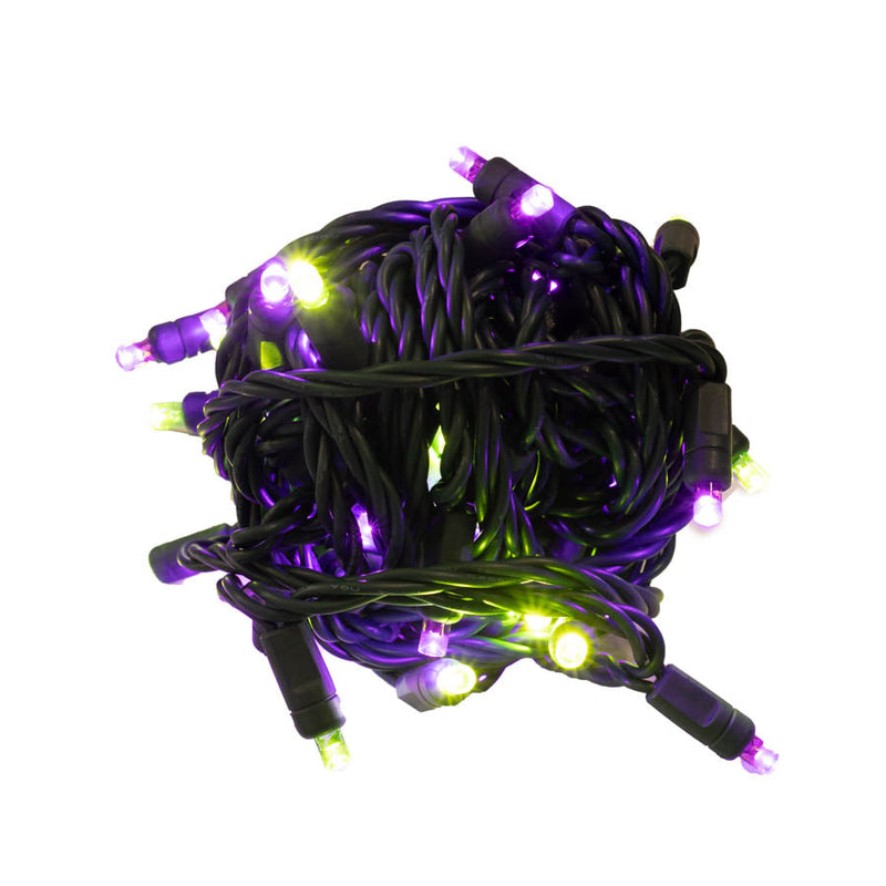 50L 6" Spacing Concave (CURVED IN) Witch (Purple/Lime) LED Mini Light (Ball)