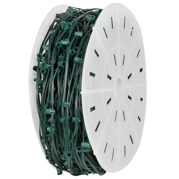 C9 500′ 15" Spacing Green Socket Wire Spool