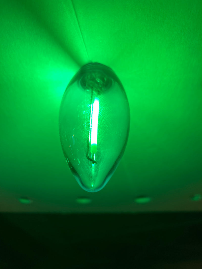 C9 LED Green Filament Bulb