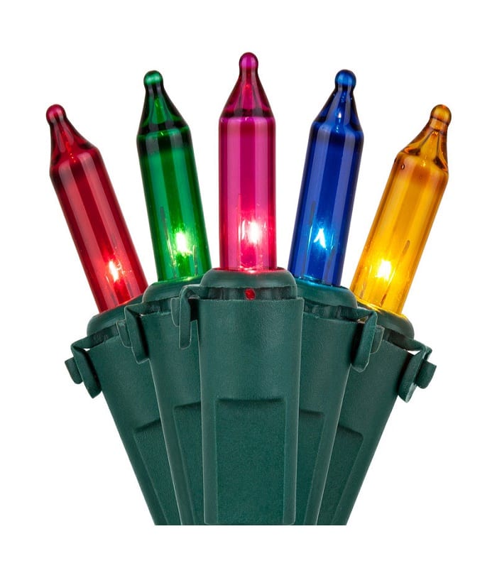 100L Multi Color Incandescent Mini Lights 6" Spacing